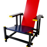 Gerrit Rietveld Red & Blue Chair by Cassina