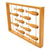 Wall decoration in teak 70's Denmark