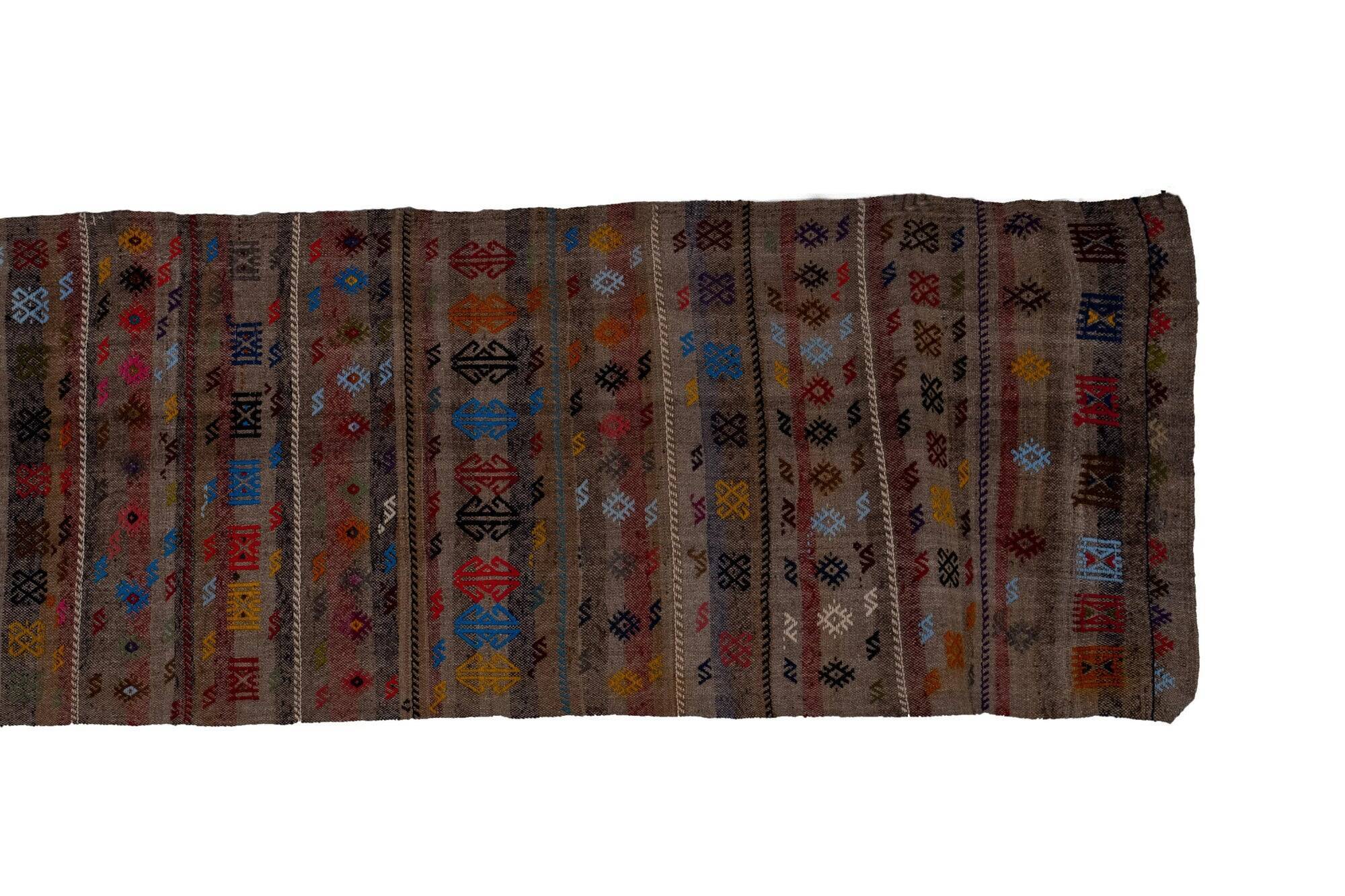 Vintage Turkish hallway rug 98x282 cm