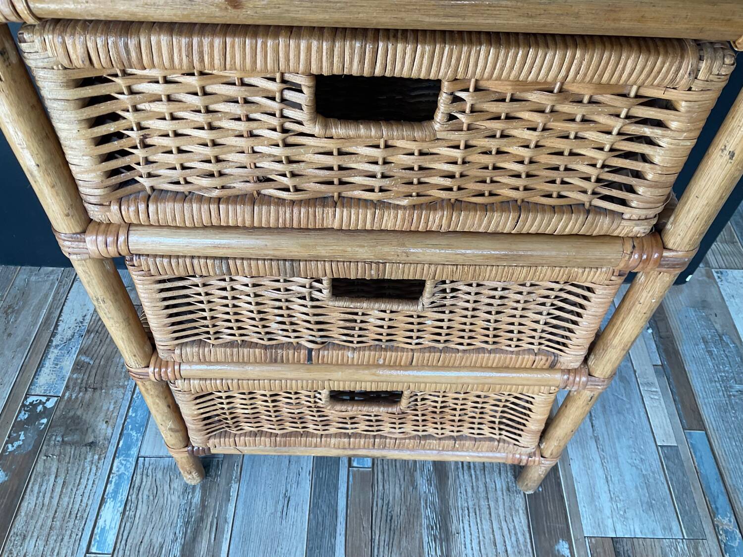Vintage rattan chiffonier