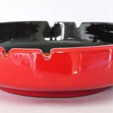 Cendrier en céramique Italy vintage rouge orange noir 1970 Bitossi pour Raymor