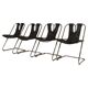Ensemble de 4 chaises en cuir et chrome des années 1960