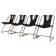 Ensemble de 4 chaises en cuir et chrome des années 1960