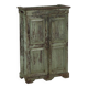 Green cabinet old teak piece and patina of origin India