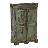 Armoire verte vieux teck piece et patine d'origine inde