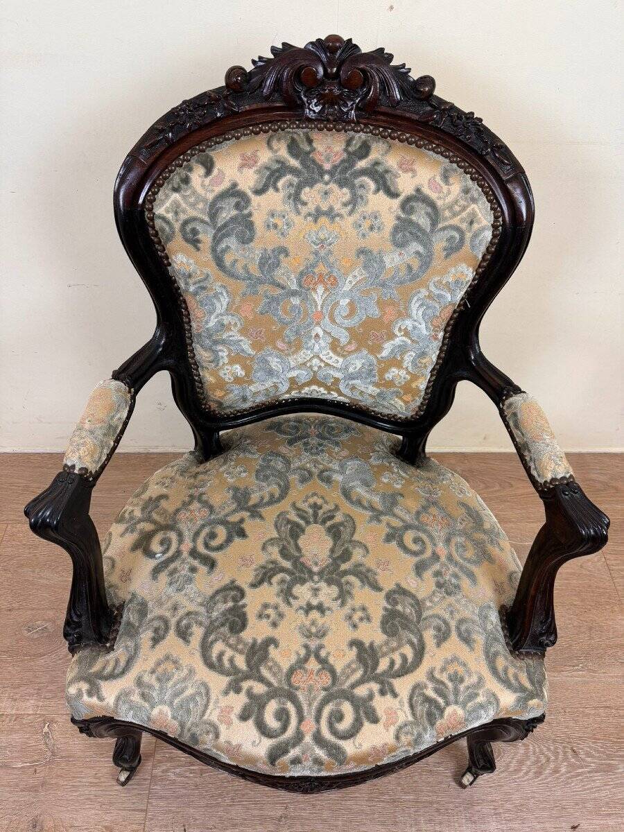 LXVI Style Cabriolet Armchair in Rosewood