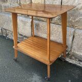 Serving trolley, TV table, varnished wood, 1950s