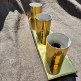 Minimalist 60s brass wall light with 3 sockets by Beisl Leuchte, Germany