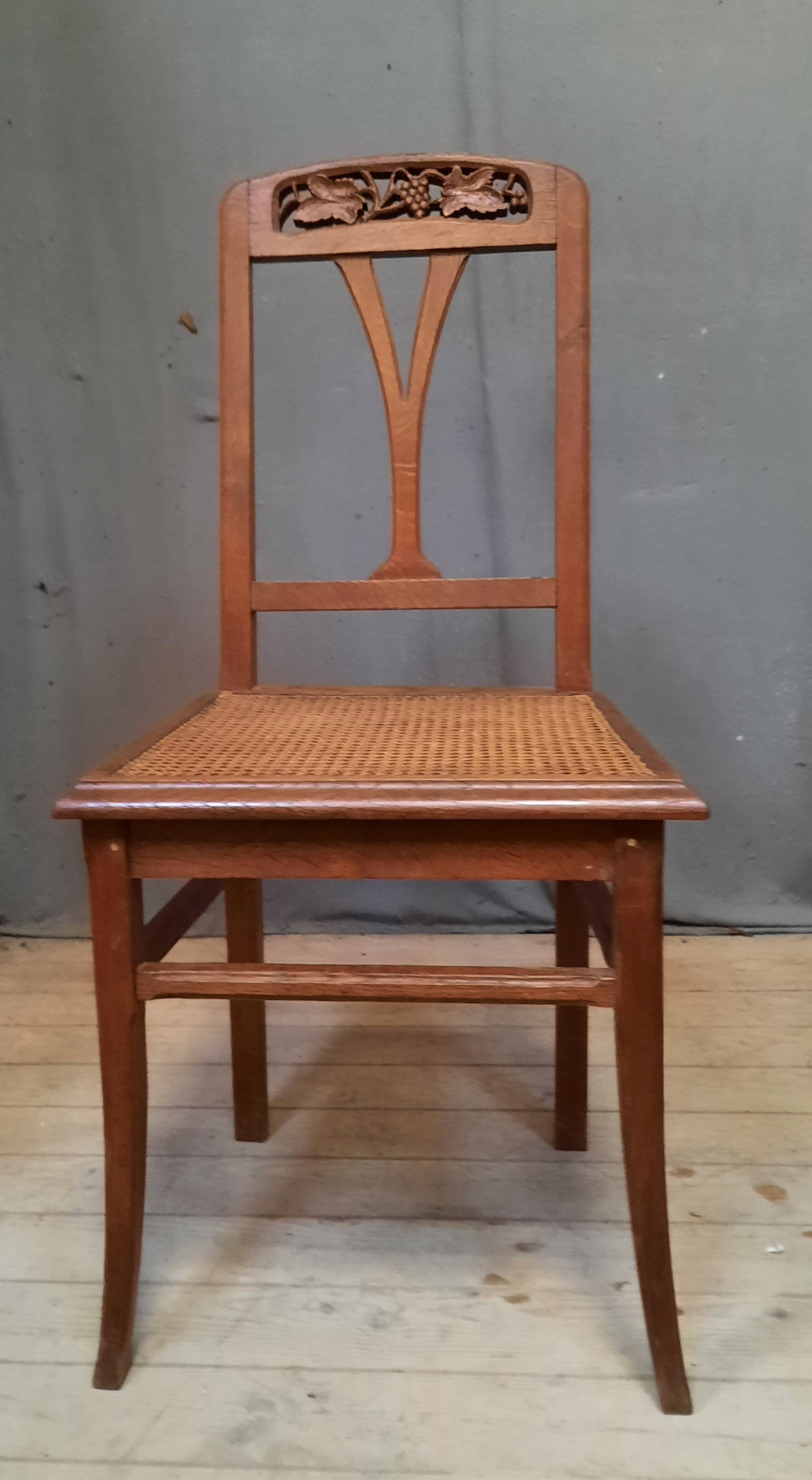 Cane chair in the style of Gauthier Poinsignon