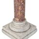 Pair of Brocatelle marble columns and stone with Corinthian capitals.