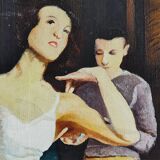 Painting on canvas former ballet dancers signed