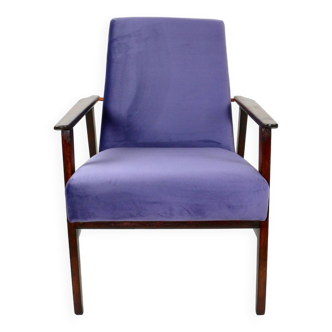 Vintage Indigo Purple Fox Easy Chair, 1970s