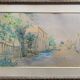 Watercolor painting "Maison Dieu" Marie Chatelain late NINETEENTH + frame