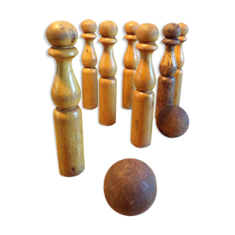 Old wooden bowling game