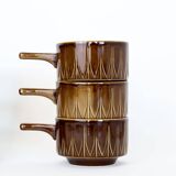 6 tasses / bols, céramique anglaise des années 70