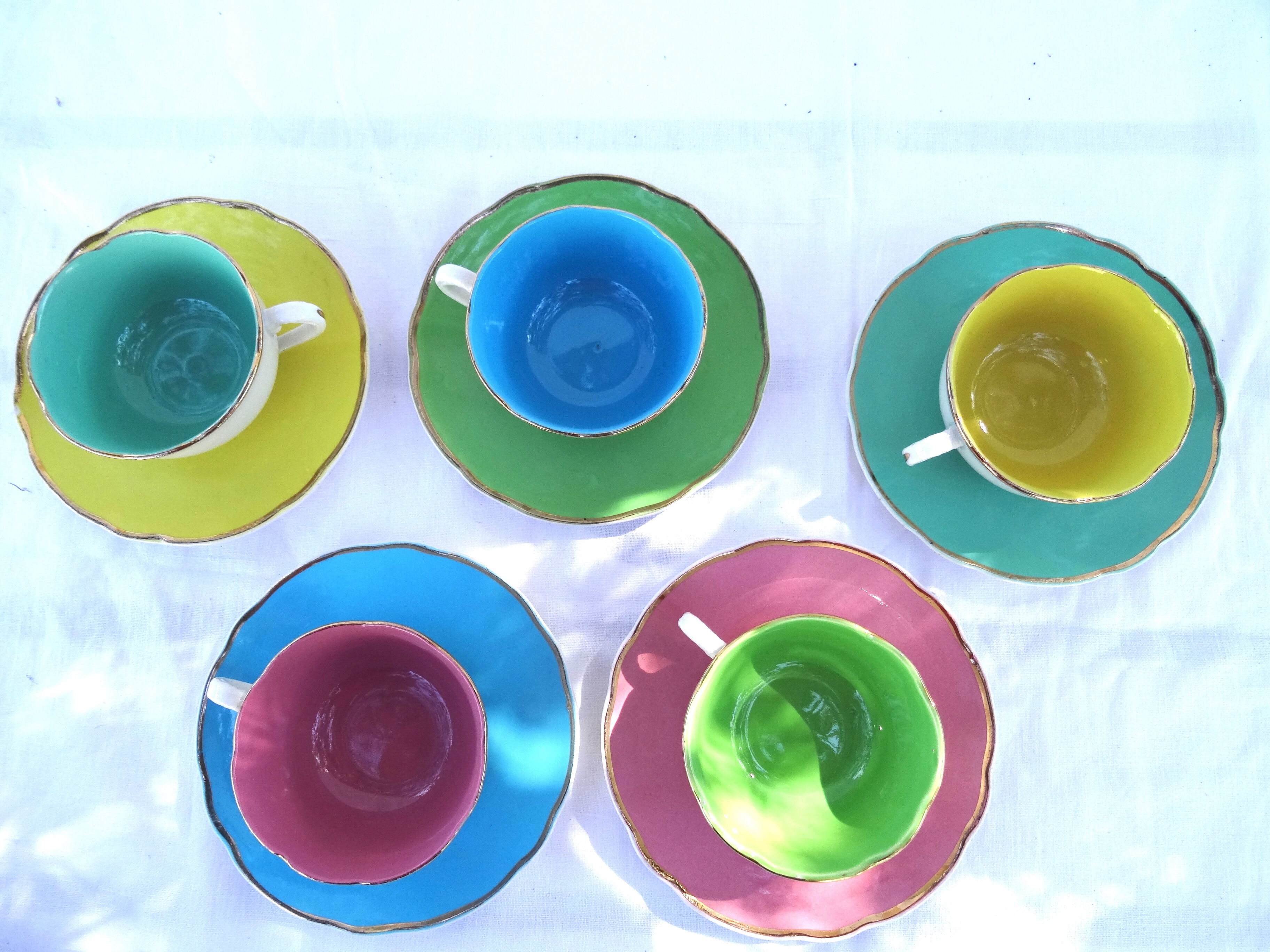 Digoin Sarreguemines 5 cup coffee cup set