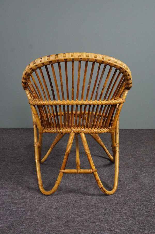 Fauteuil en rotin Design Hollandais, 1950