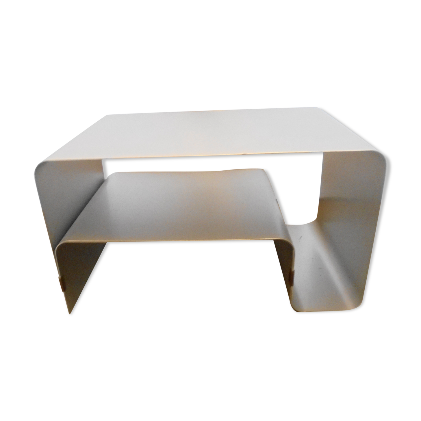 Folded aluminum coffee table, 1970