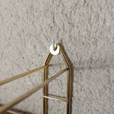 Tomado shelf, wood and gold metal.
