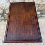 Tripod pedestal table in solid oak, richly carved and molded, 19th century