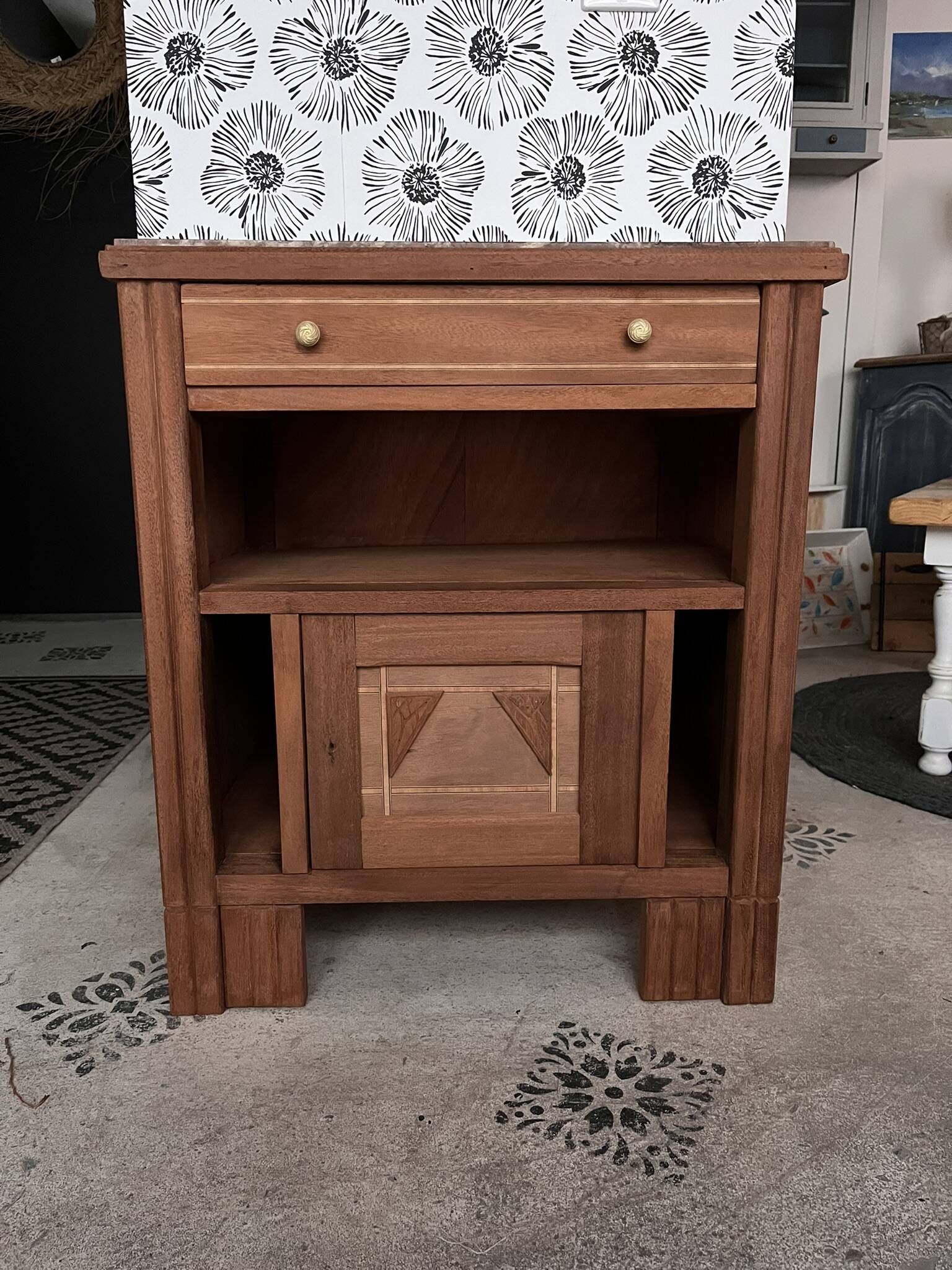 Art Deco vintage bedside tables Jada and Rosa wooden accent furniture