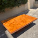 Coffee table in elm burl with 2 mirrored drawers from the 1970s.