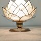 Pair of mother-of-pearl lotus flower bedside or mood lamps