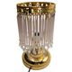 Vintage brass table lamp – with crystal drops and Art Deco style