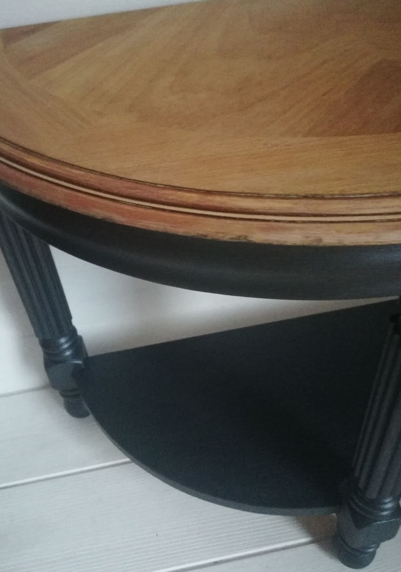 Small half-moon side table