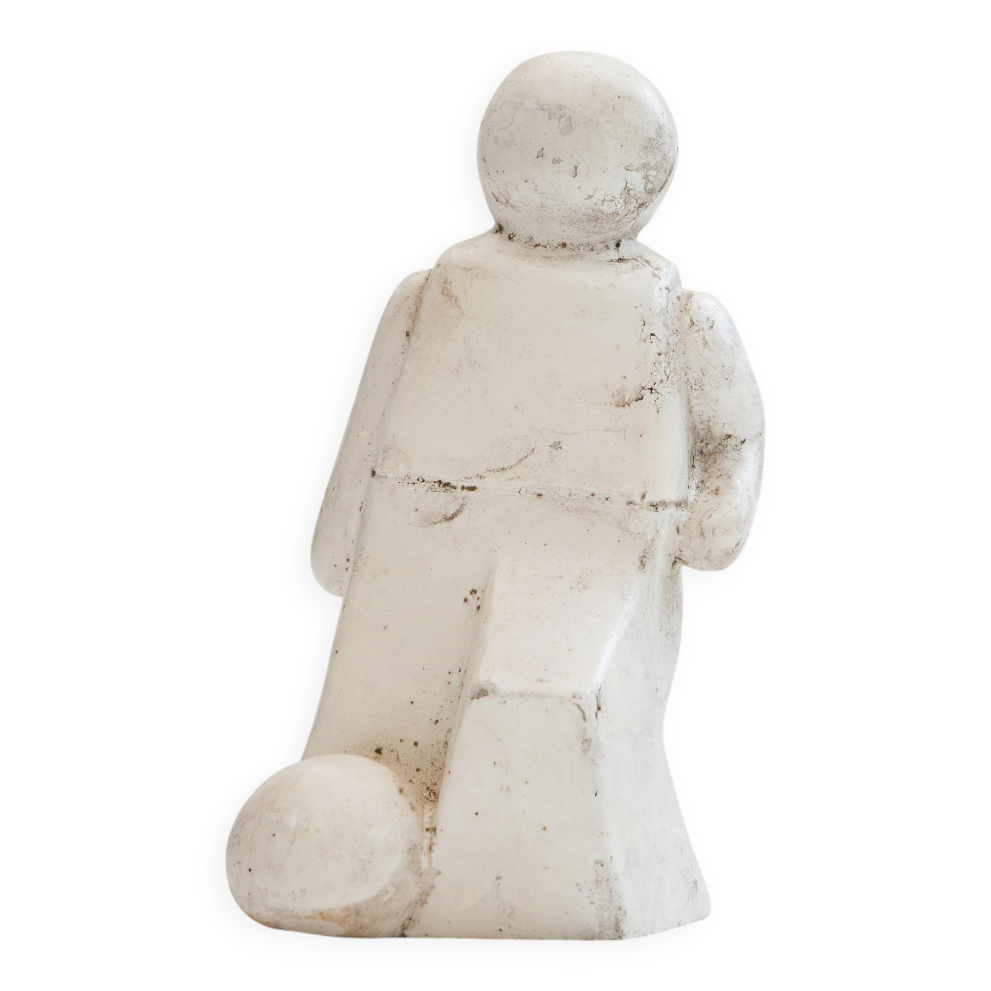 Cubist sculpture of a footballer 1970