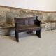 Small 19th century church chest bench in solid oak