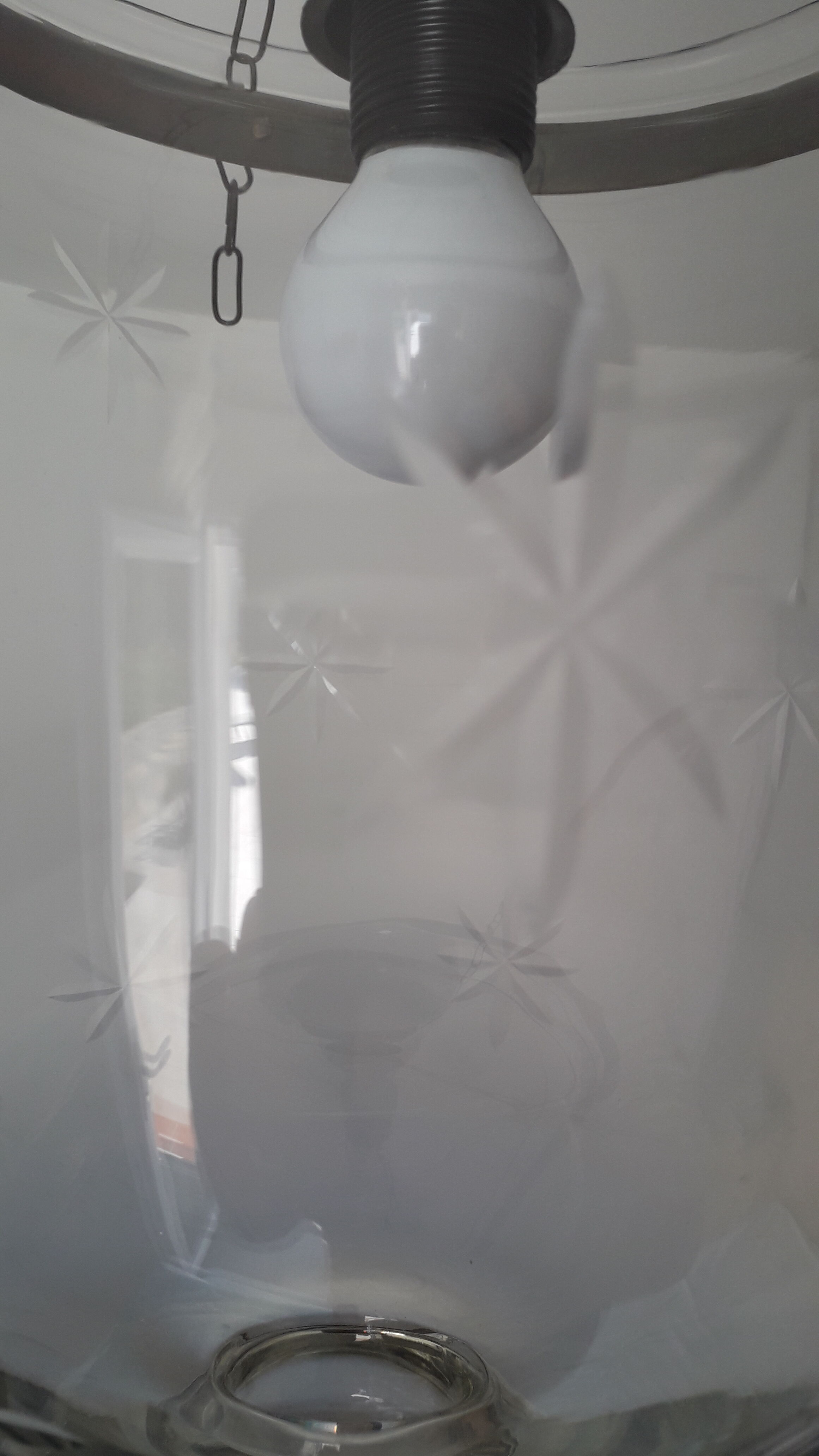 Glass and metal hanging