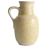 Mid-Century Modern Grey & Yellow Stoneware Vase with Handle by Strehla, Germany