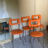 Set of 4 chairs 70s in skaï