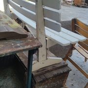 Banc de jardin en bois peint vers 1950