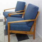 Set of two blue chairs 1960s