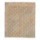 1970s vintage Turkish Oushak handmade wool cotton beige runner rug 185x212