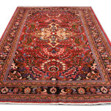 Handwoven Oriental Wool Area Rug Traditional Red Carpet- 220x335cm
