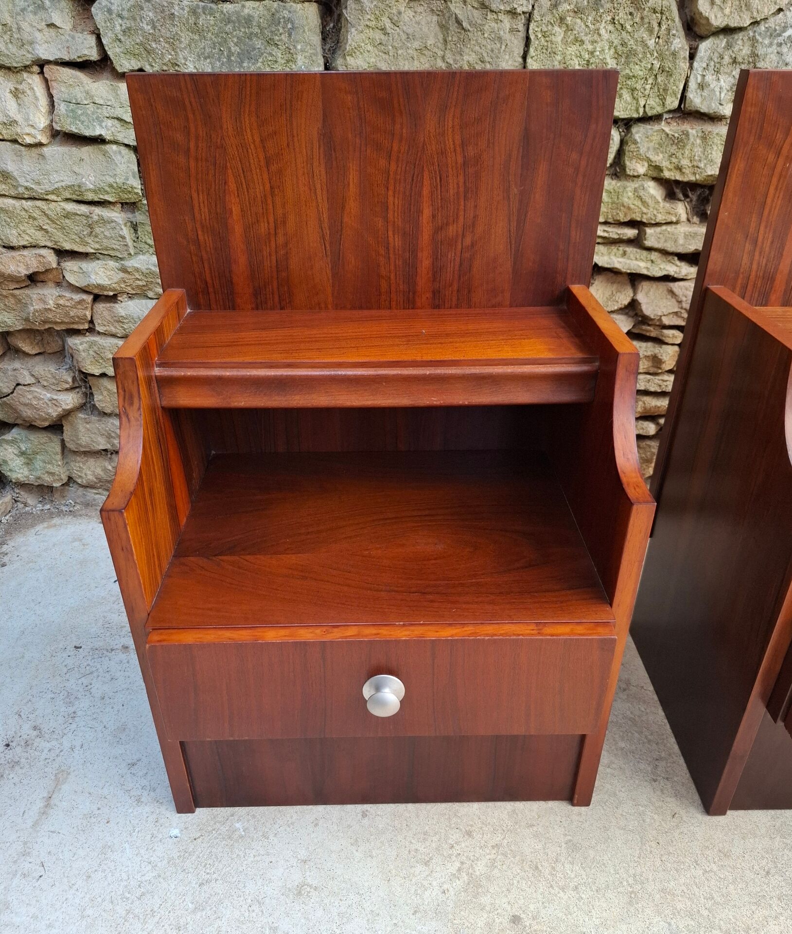 Pair of teak bedside tables