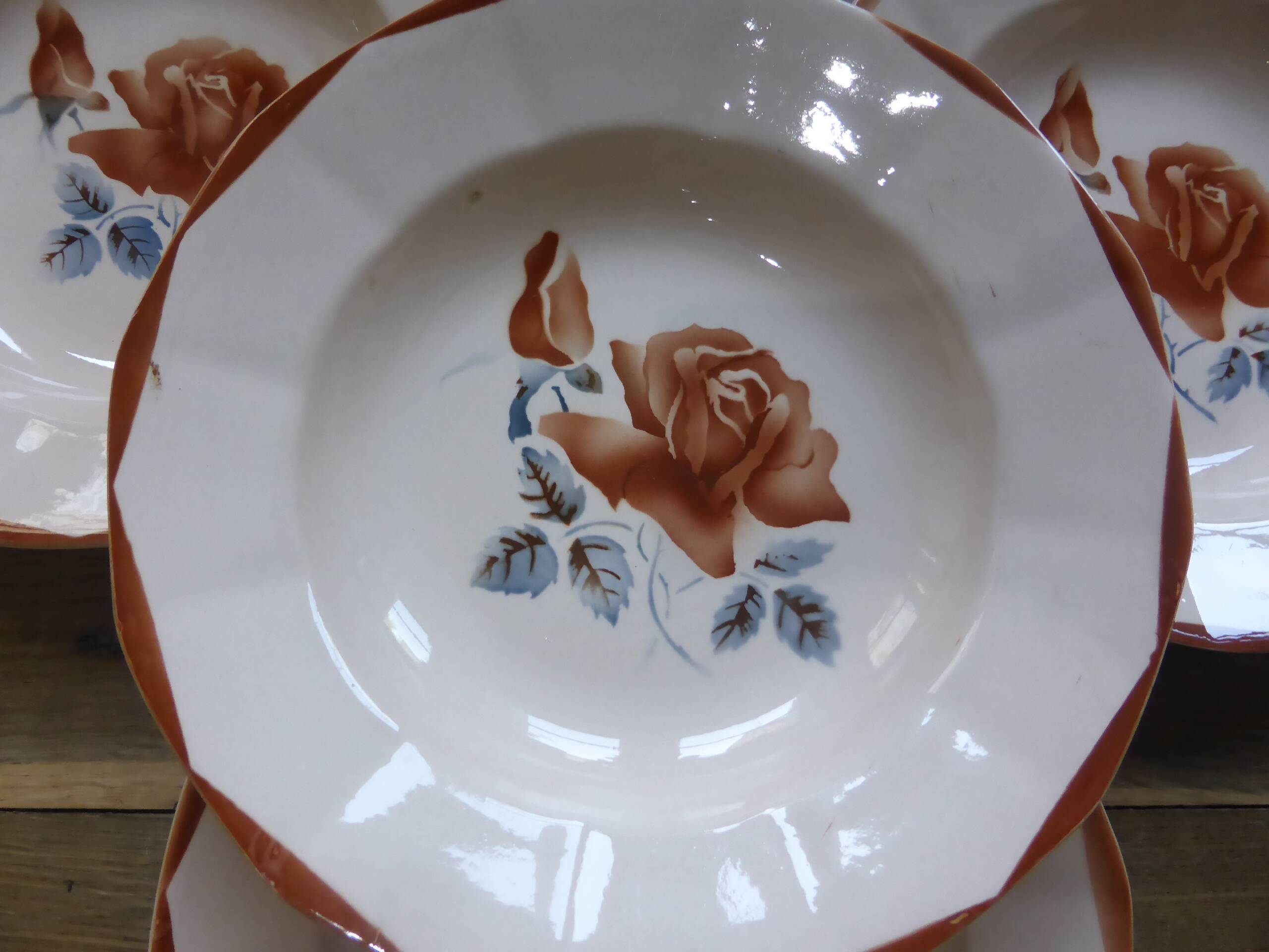 4 vintage deep plates from Digoin Sarreguemines 200894