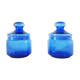 Lot of two old blue glass jars
