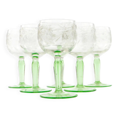 Set of Art Nouveau wine glasses, glass, Bohemia, Czech Republic, early 20th century