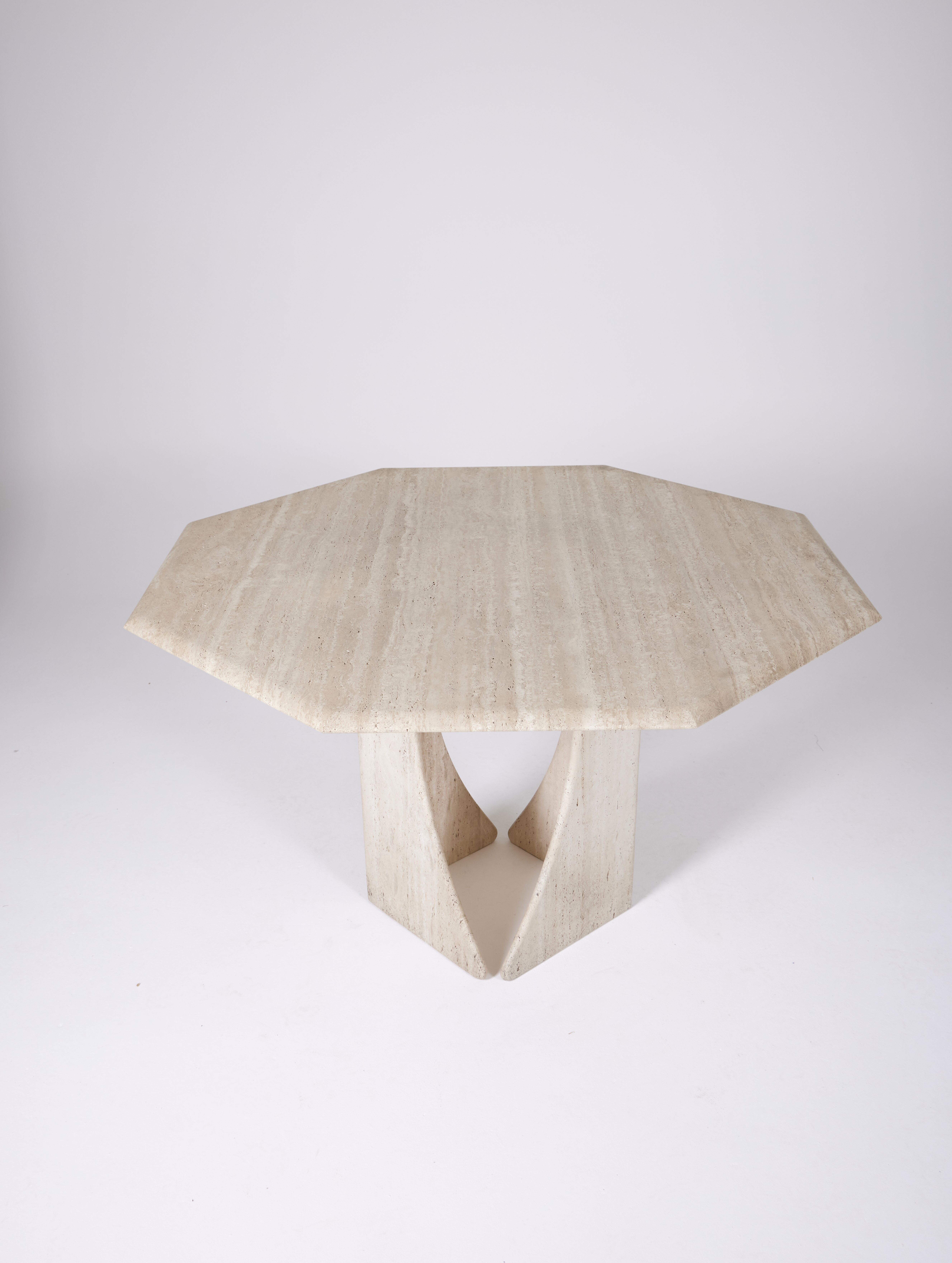 Octagonal dining table Italy 1970s