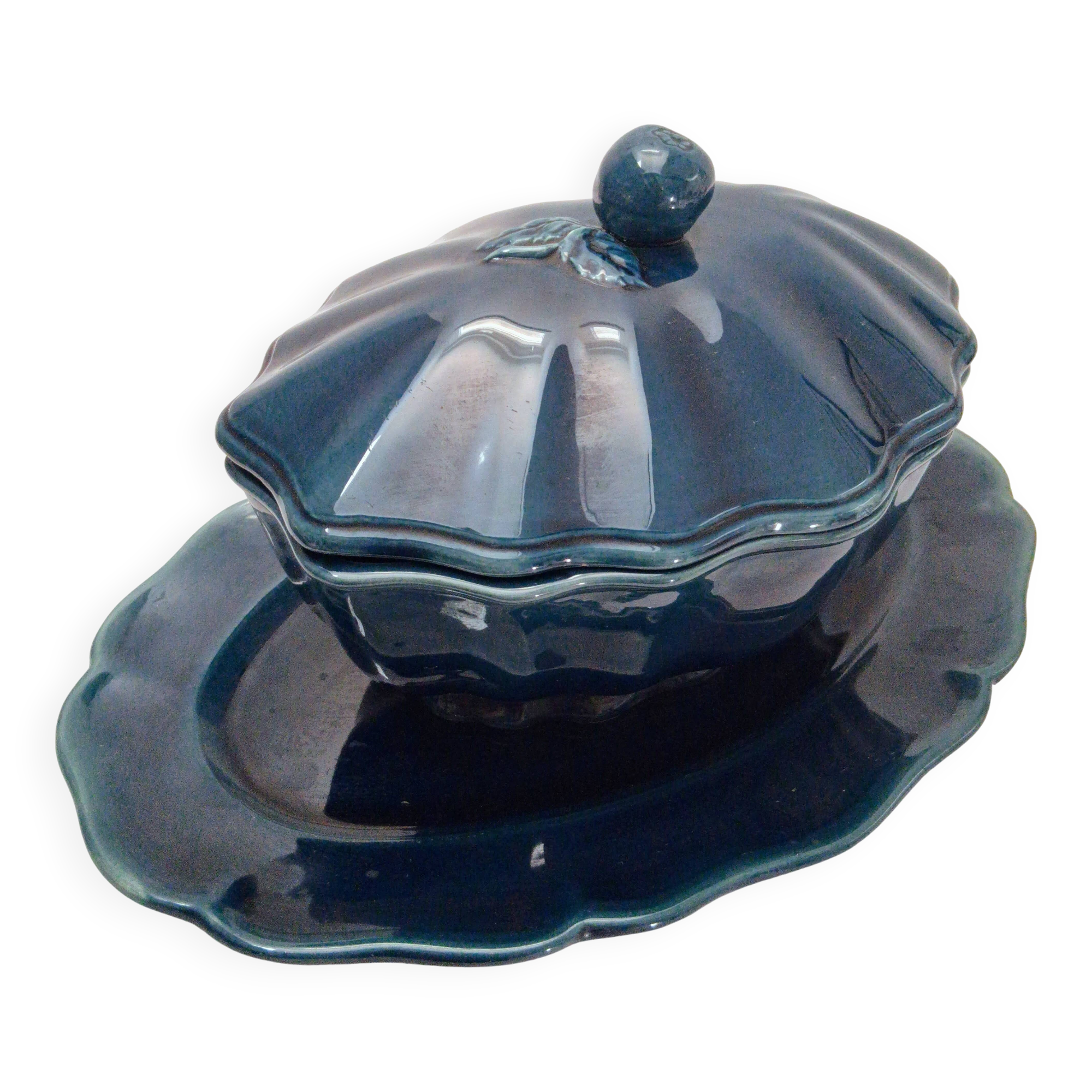 Tureen - Ceramic, Enamel, glossy cobalt blue glaze - 1970