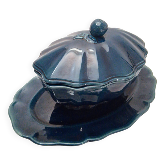 Soupière - Céramique, Émail, glaçure brillante bleu cobalt - 1970