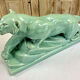 Cracked lioness sculpture art deco 1930 signed odyv