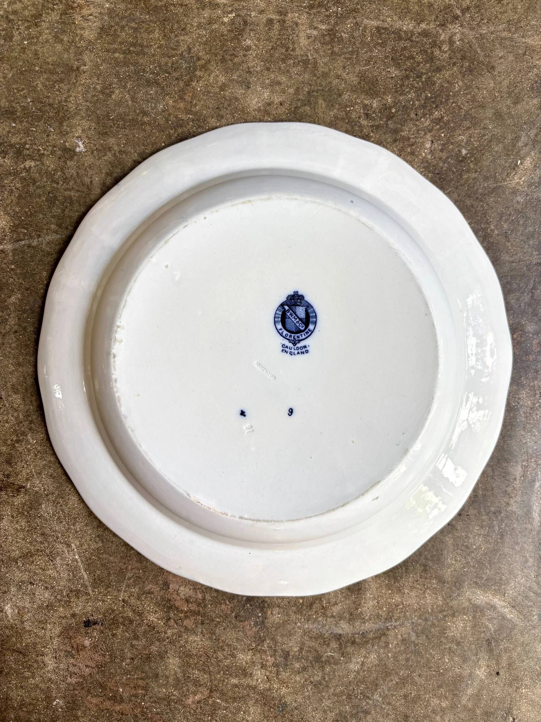 BWM & Co round, hollow ironstone dish, "Florentine" service