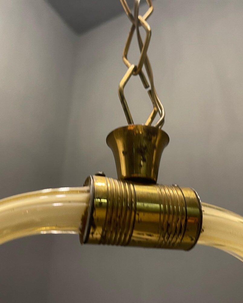 Yellow Italian Murano Glass Pendant Light