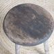 Vintage tripod stool in raw wood, 70s/80s