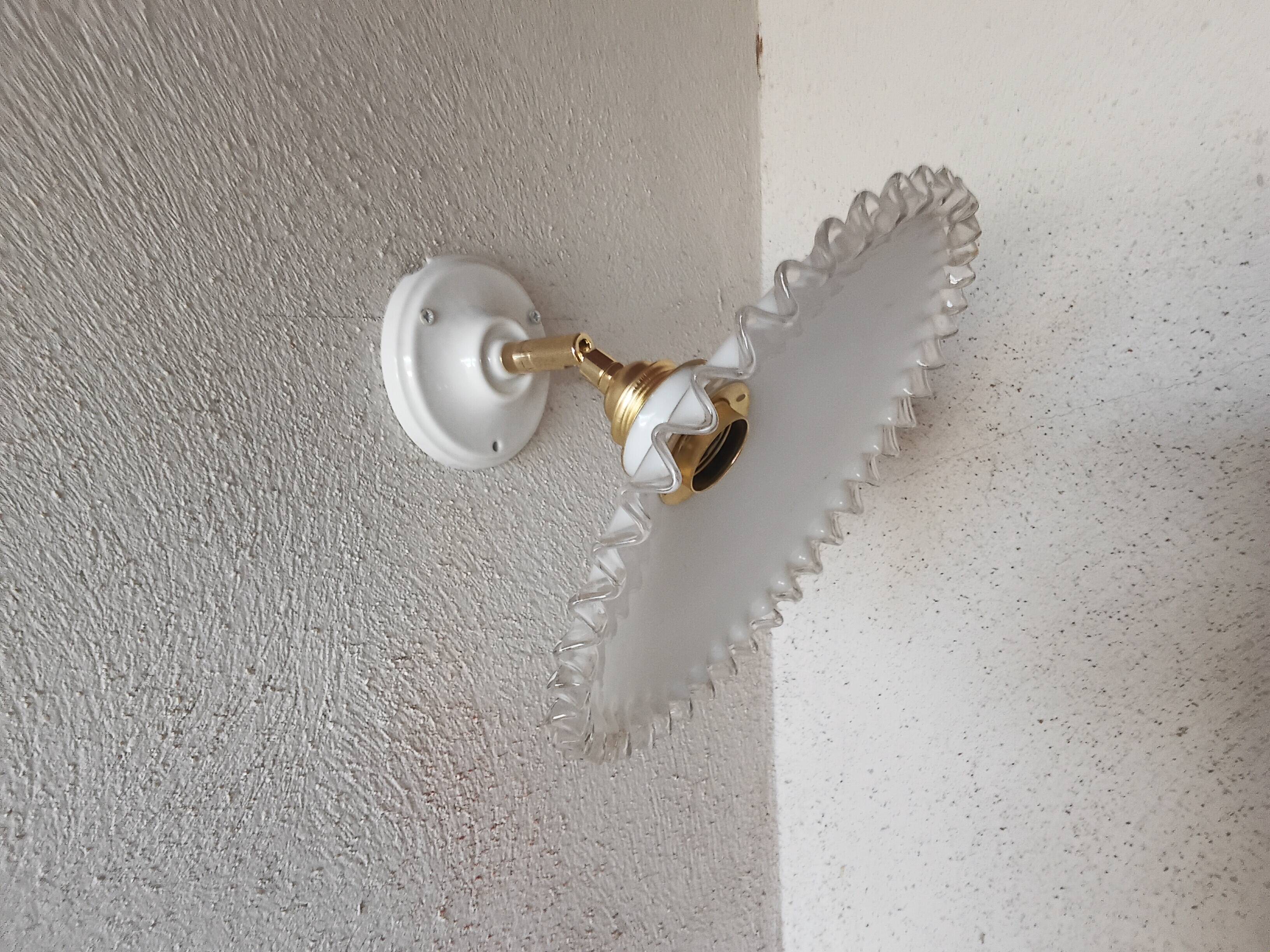 Vintage opaline lace wall light